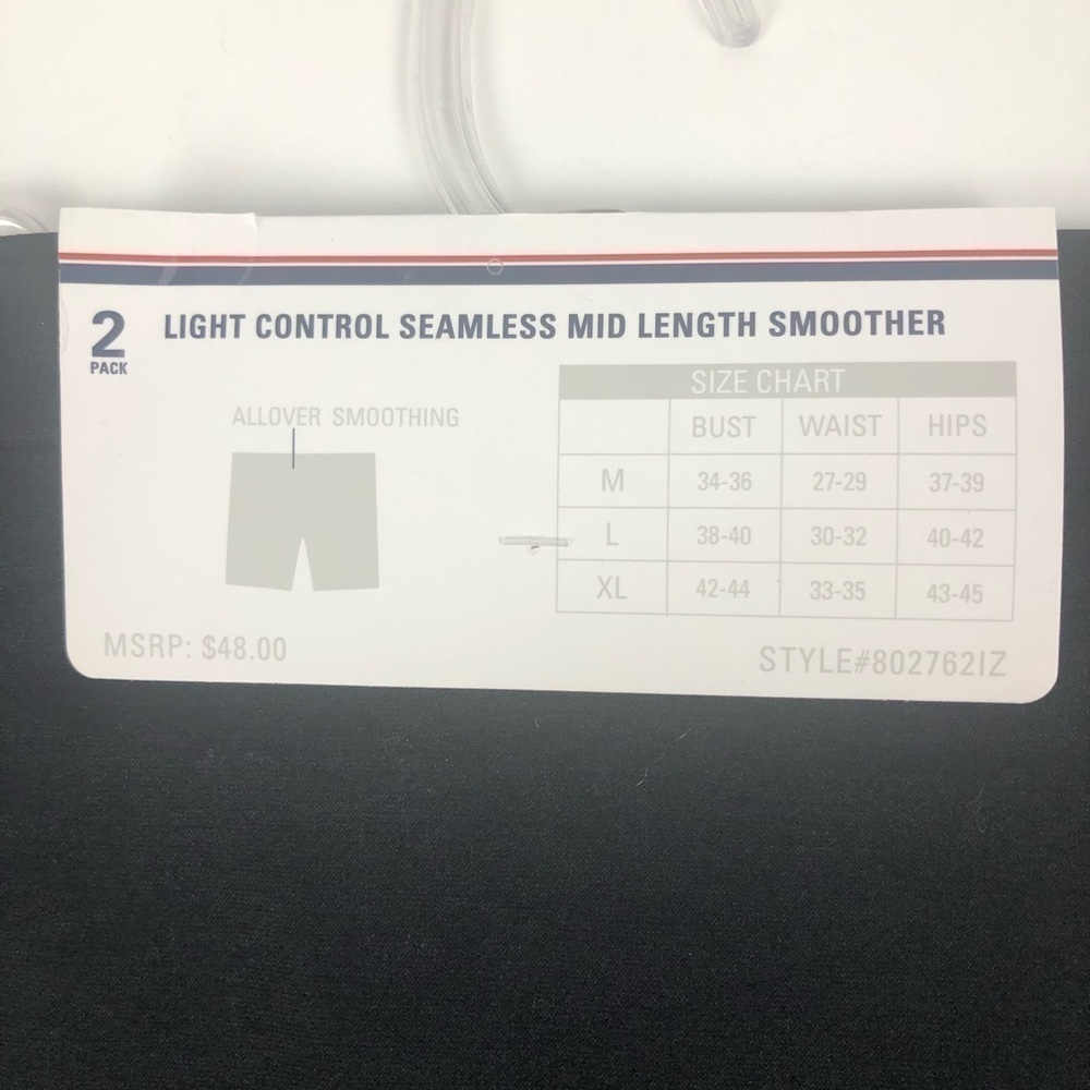 NWT IZOD Women Shapewear Medium Pkg/2 Body Smoothing Seamless Black/Gray Snags - Picture 5 of 9
